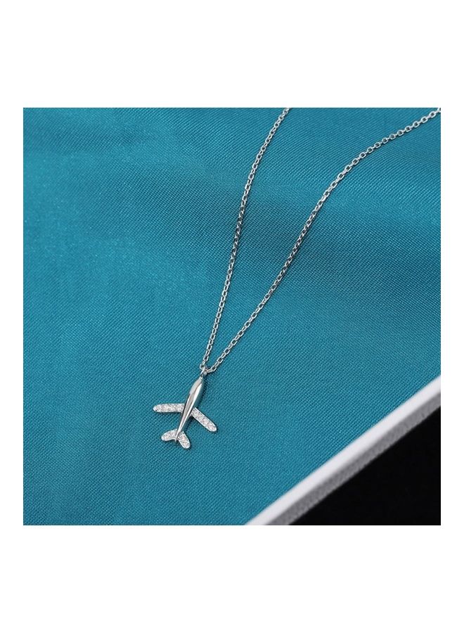 Perfii S925 Sterling Silver Crystal Studded Pendant Necklace - Image 5