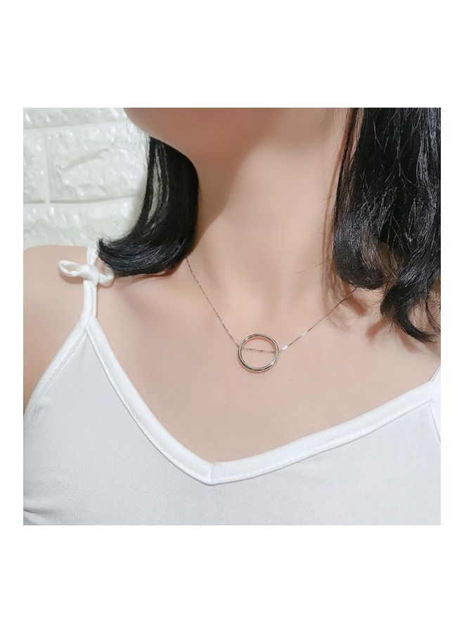 Perfii S925 Sterling Silver Crystal Studded Pendant Necklace - Image 2