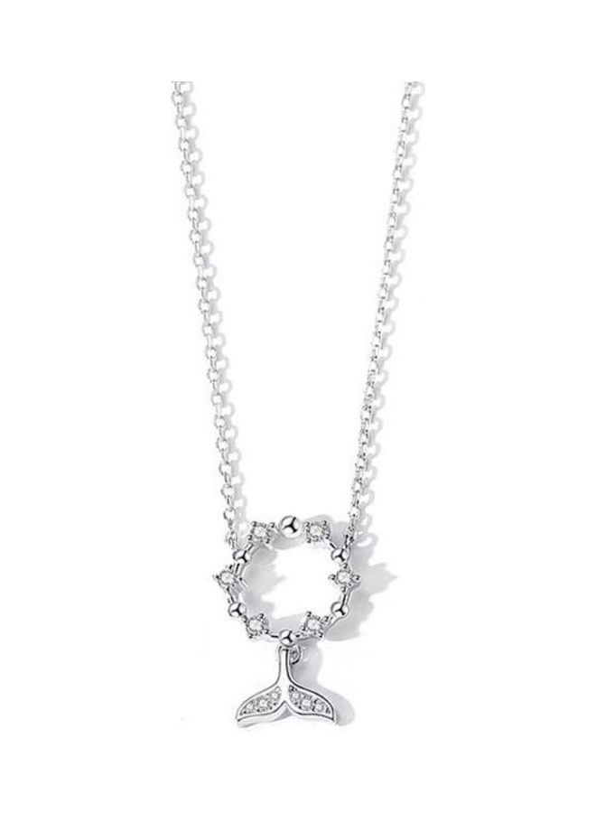 Perfii S925 Sterling Silver Crystal Studded Pendant Necklace  - Image 1