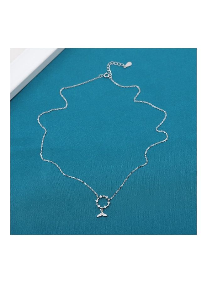 Perfii S925 Sterling Silver Crystal Studded Pendant Necklace  - Image 4