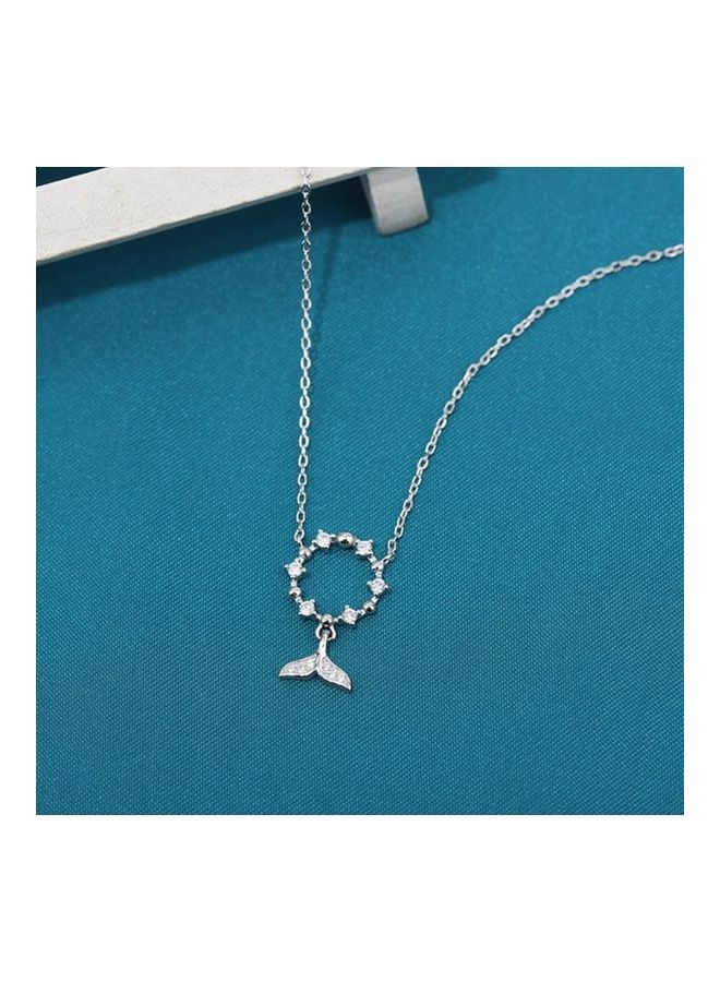Perfii S925 Sterling Silver Crystal Studded Pendant Necklace  - Image 5