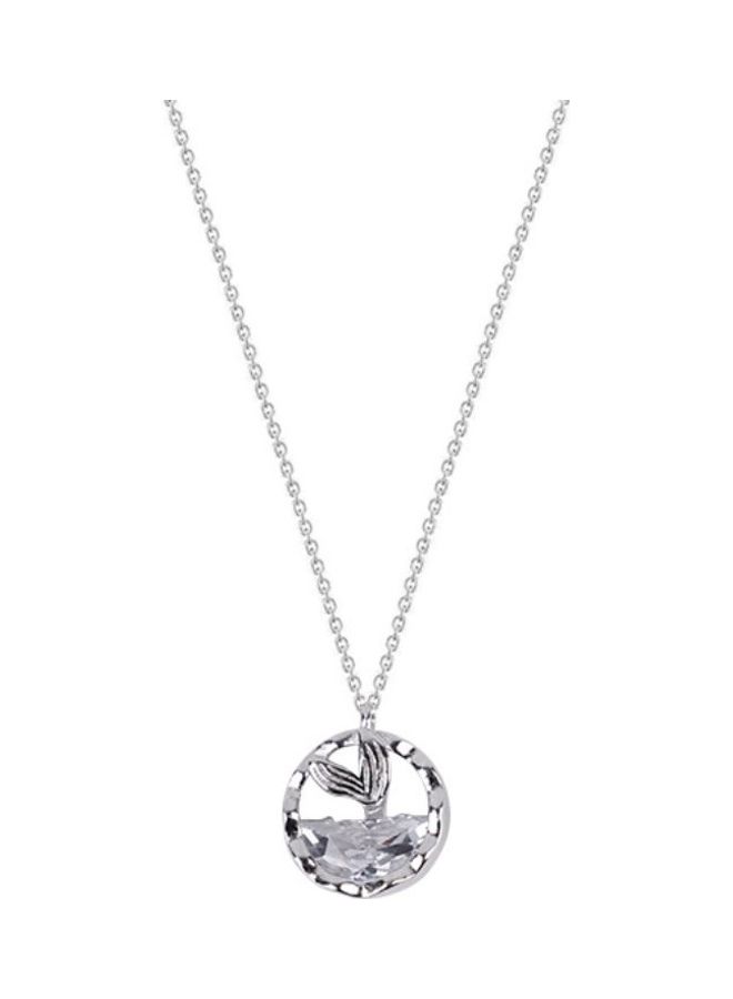 بيرفيي S925 Sterling Silver Crystal Studded Pendant Necklace - Image 1