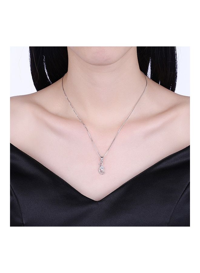 Perfii S925 Sterling Silver Crystal Studded Pendant Necklace - Image 3