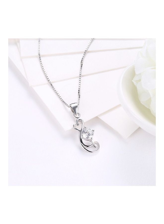 Perfii S925 Sterling Silver Crystal Studded Pendant Necklace - Image 5