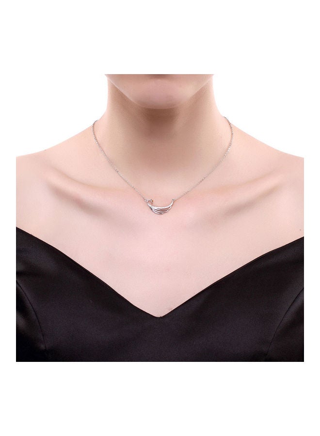 بيرفيي S925 Sterling Silver Crystal Studded Pendant Necklace - Image 2