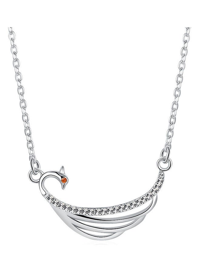 بيرفيي S925 Sterling Silver Crystal Studded Pendant Necklace - Image 1
