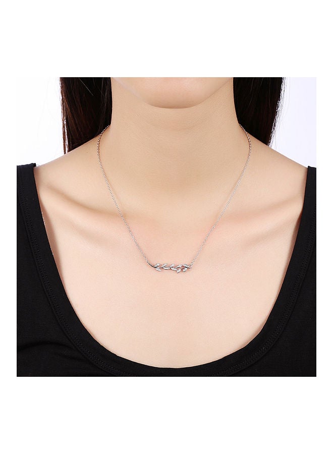 Perfii S925 Sterling Silver Crystal Studded Pendant Necklace - Image 3