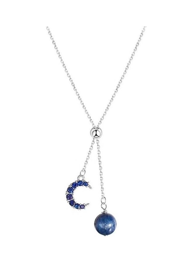 Perfii S925 Sterling Silver Crystal Studded Pendant Necklace - Image 1