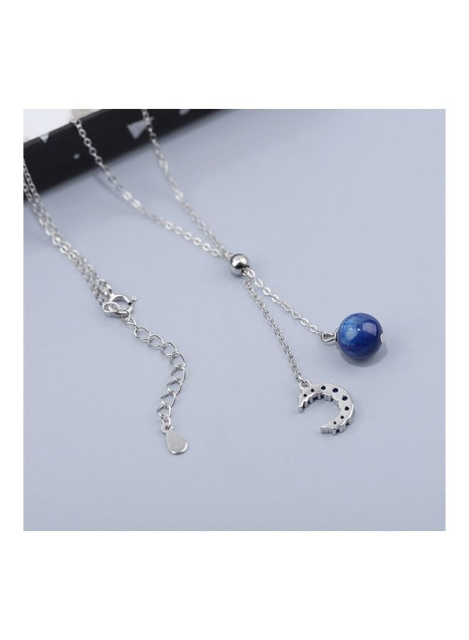 Perfii S925 Sterling Silver Crystal Studded Pendant Necklace - Image 3