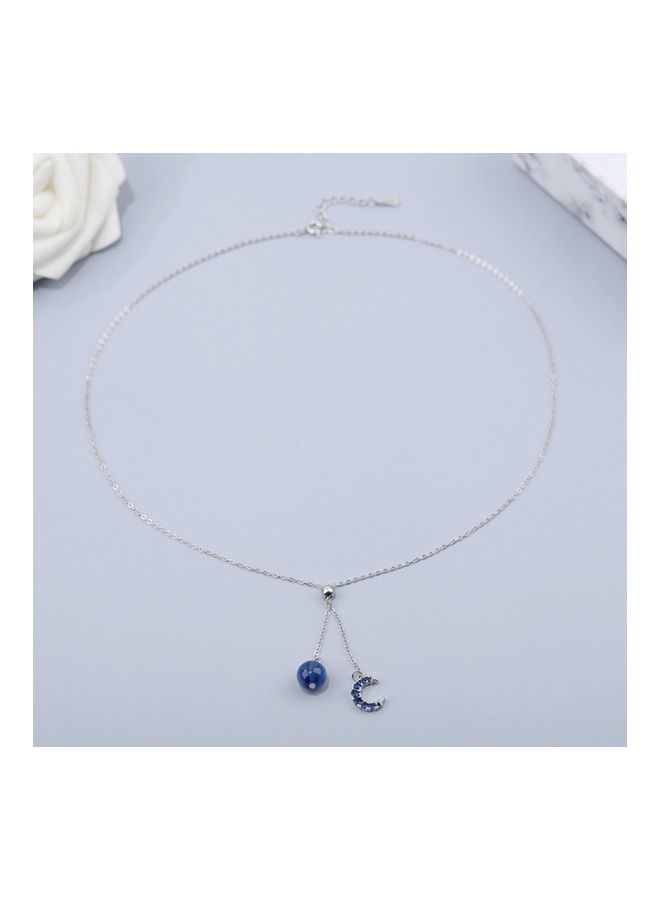 Perfii S925 Sterling Silver Crystal Studded Pendant Necklace - Image 4