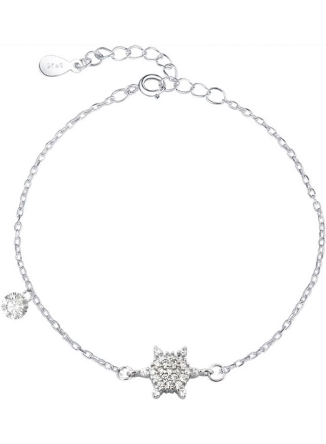 Perfii Rhodium Plated Cubic Ziron Stylish Bracelet - Image 1