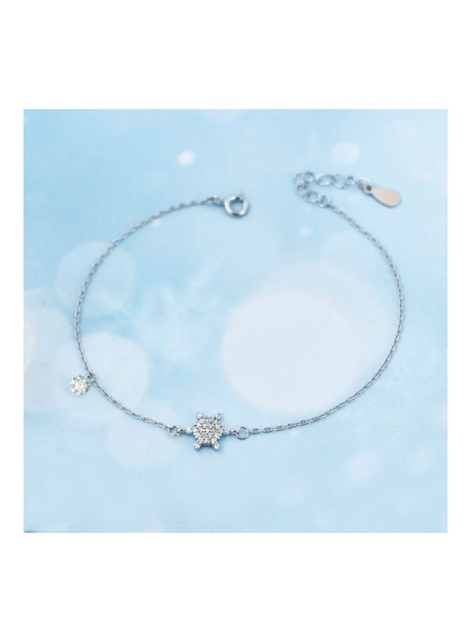 Perfii Rhodium Plated Cubic Ziron Stylish Bracelet - Image 5