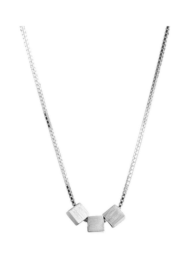 Perfii Rhodium Plated Ziron Studded Pendant Necklace - Image 1