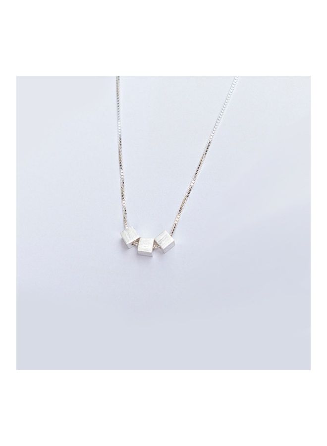 Perfii Rhodium Plated Ziron Studded Pendant Necklace - Image 3