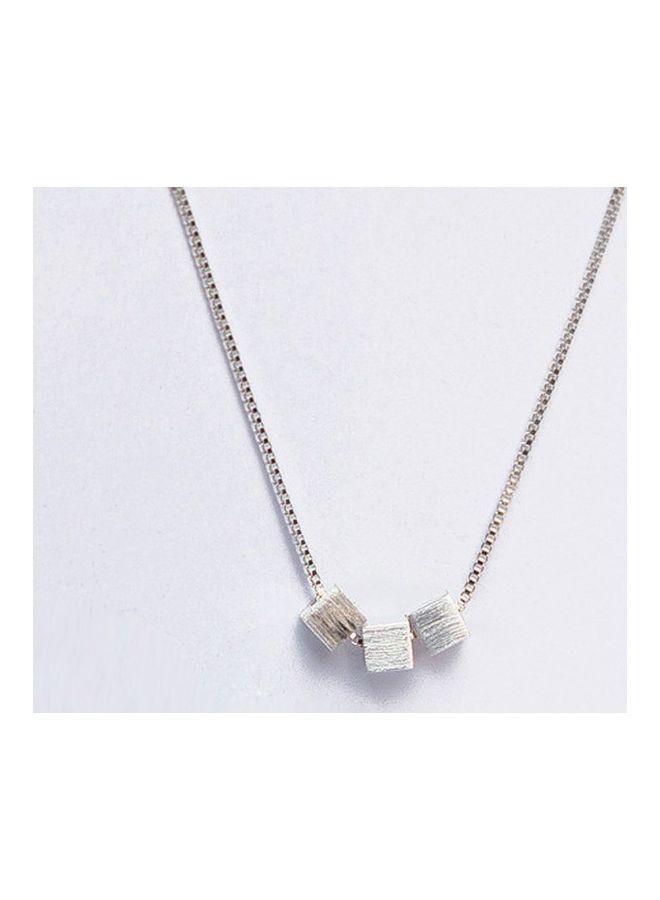 Perfii Rhodium Plated Ziron Studded Pendant Necklace - Image 5