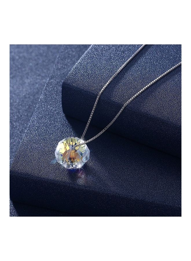 Perfii S925 Sterling Silver Crystal Studded Pendant Necklace - Image 4