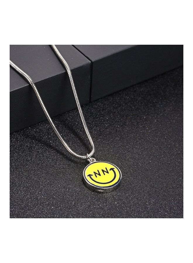 Perfii Rhodium Plated Ziron Studded Pendant Necklace - Image 3