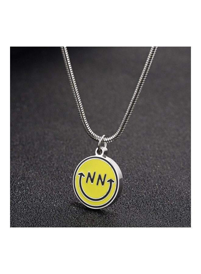 Perfii Rhodium Plated Ziron Studded Pendant Necklace - Image 4