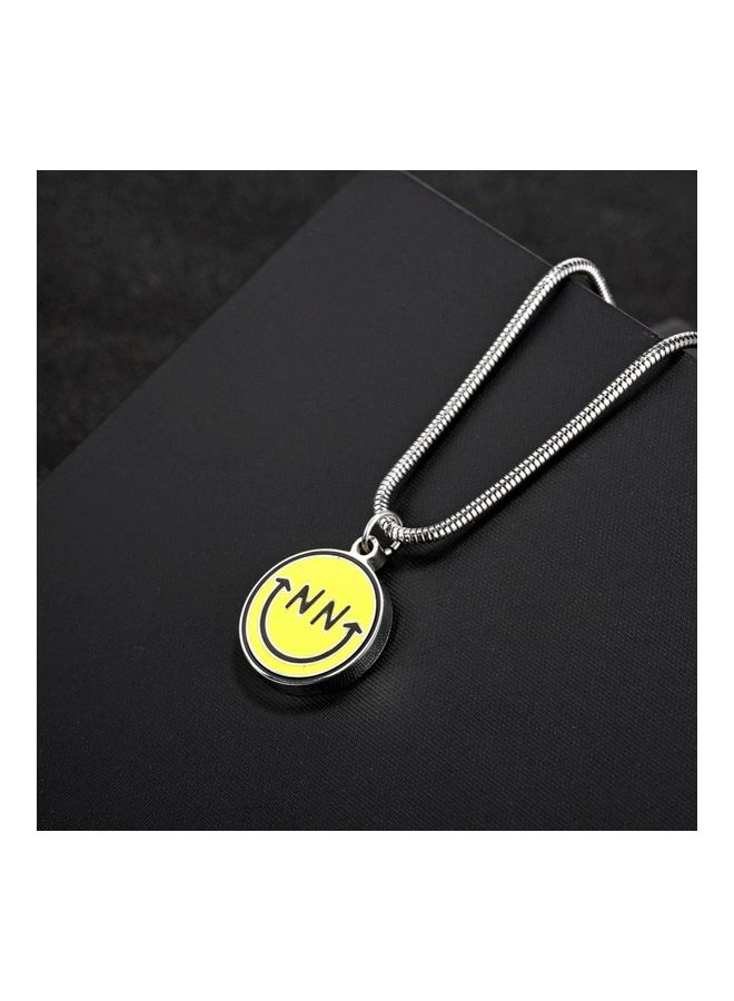 Perfii Rhodium Plated Ziron Studded Pendant Necklace - Image 5