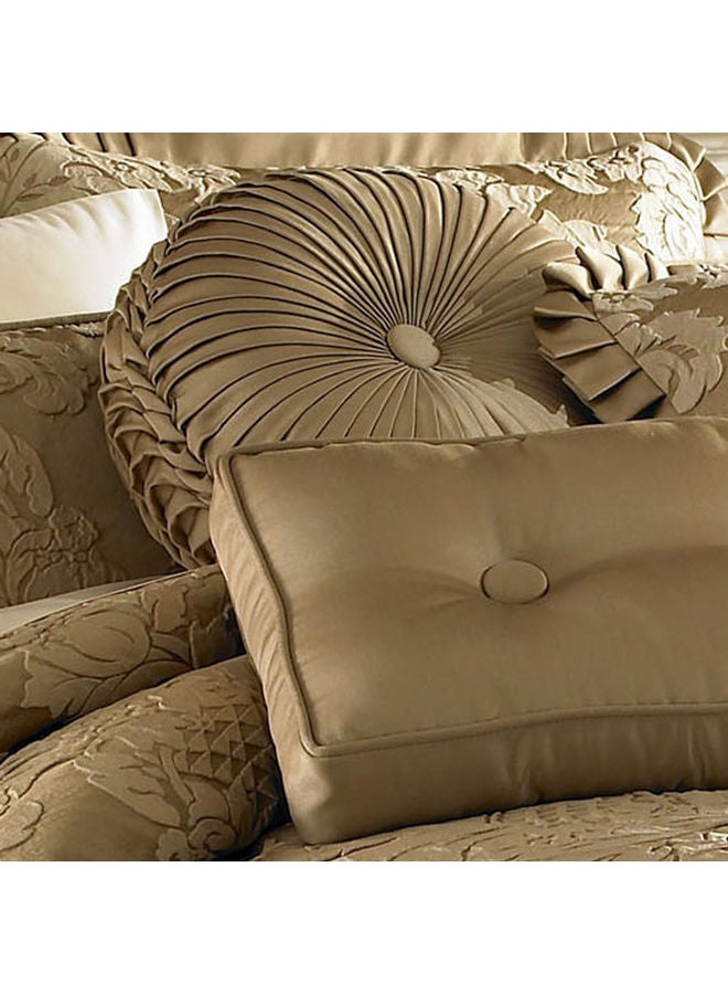 J.QUEEN - 8-Piece King Size Comforter Set Polyester Gold 279x244cm - Image 1