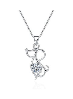 S925 Sterling Silver Crystal Studded Pendant Necklace