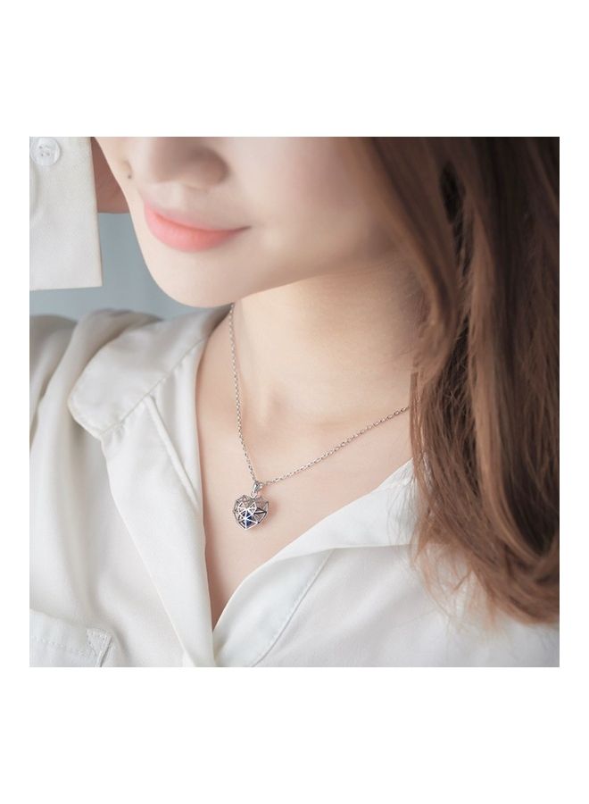 Perfii Rhodium Plated Ziron Studded Pendant Necklace - Image 2