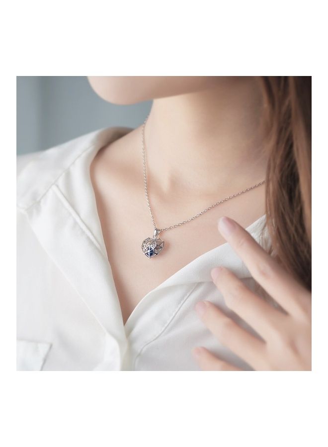 Perfii Rhodium Plated Ziron Studded Pendant Necklace - Image 3