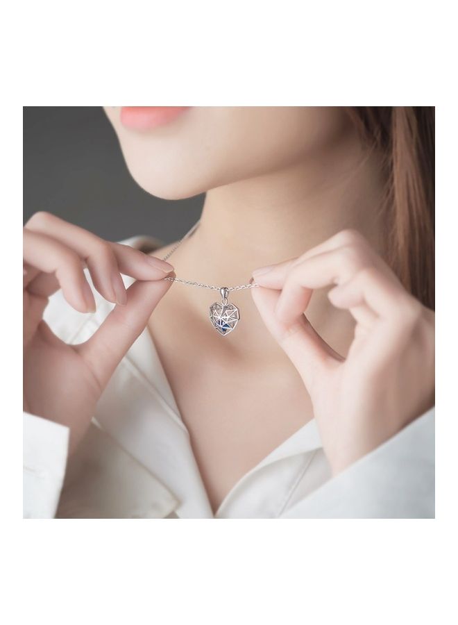 Perfii Rhodium Plated Ziron Studded Pendant Necklace - Image 4