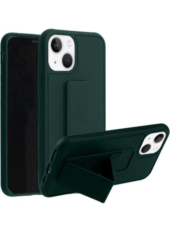 MARGOUN Protective Case Cover With Finger Grip Stand For iPhone 13 Dark Green Dark Green - Image 2