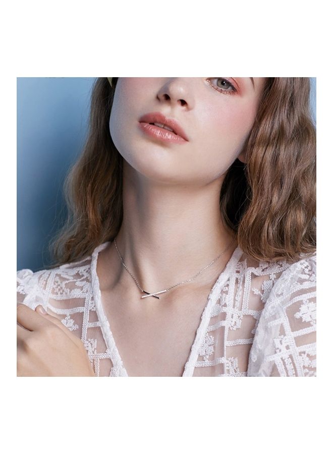 Perfii S925 Sterling Silver Crystal Studded Pendant Necklace - Image 4