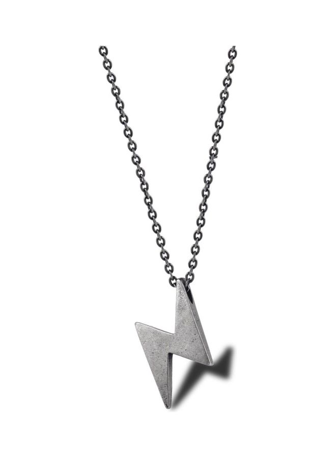 Perfii Rhodium Plated Ziron Studded Pendant Necklace - Image 1