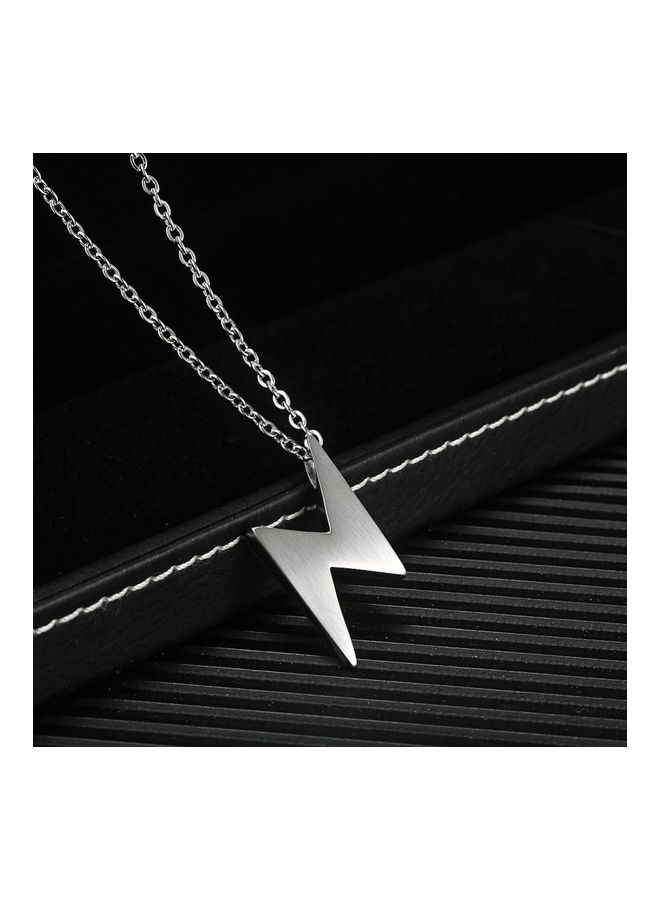 Perfii Rhodium Plated Ziron Studded Pendant Necklace - Image 4
