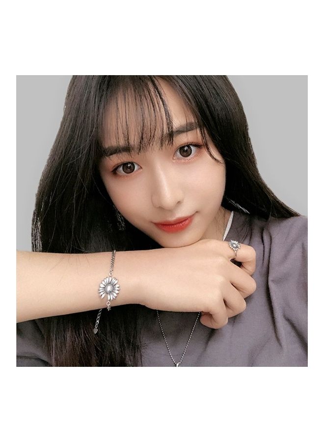 Perfii Rhodium Plated Cubic Ziron Stylish Bracelet - Image 4