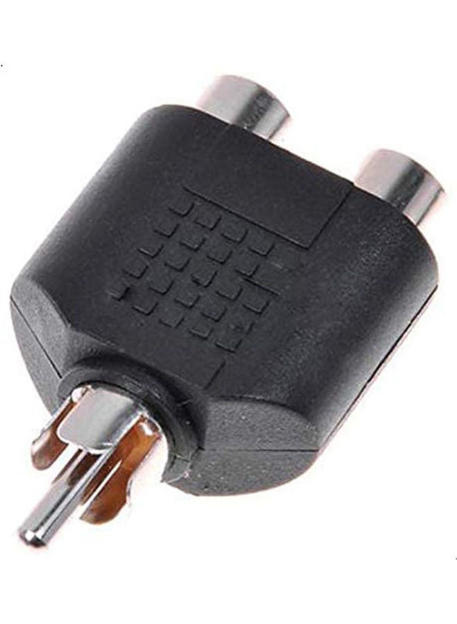 1 X Male To 2 Female X Rca Av Y Splitter Adapter Connector For Audio Cable Black - Image 2