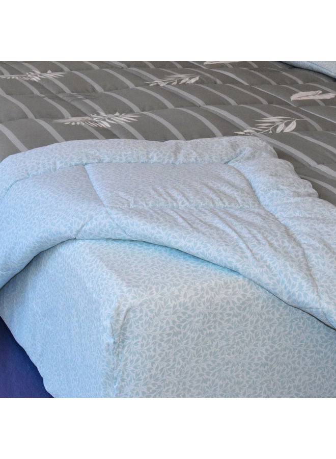 Ferrucci 6-Piece King Size Comforter Set Cotton Grey/White/Light Blue 260x240cm - Image 2