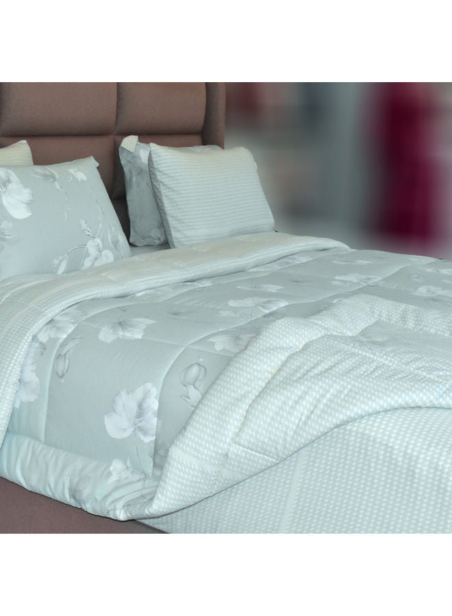 6-Piece King Size Comforter Set Cotton Light Blue/White 260x240cm - v1639321208/N52146421A_2