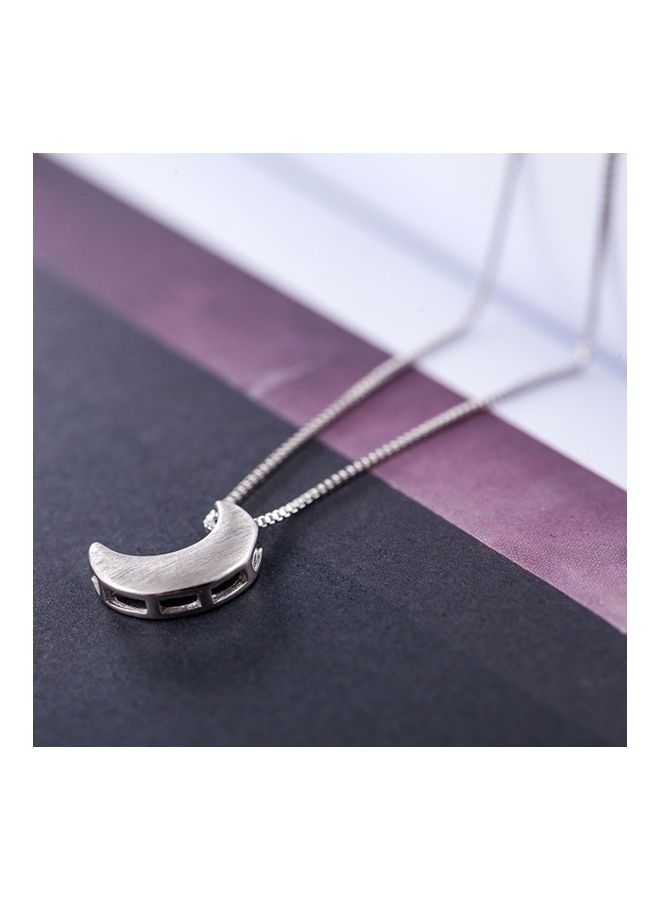 Perfii Rhodium Plated Ziron Studded Pendant Necklace - Image 2