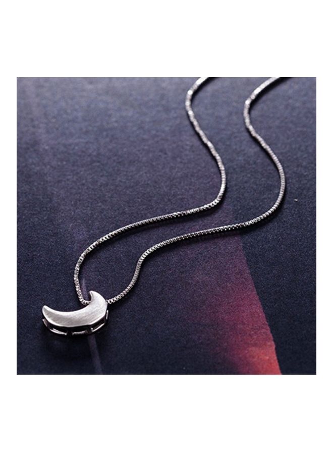 Perfii Rhodium Plated Ziron Studded Pendant Necklace - Image 4