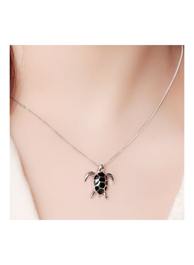 Perfii Rhodium Plated Ziron Studded Pendant Necklace - Image 2