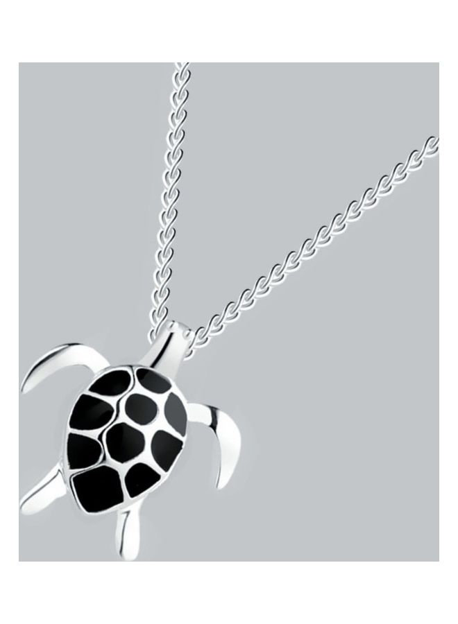 Perfii Rhodium Plated Ziron Studded Pendant Necklace - Image 4