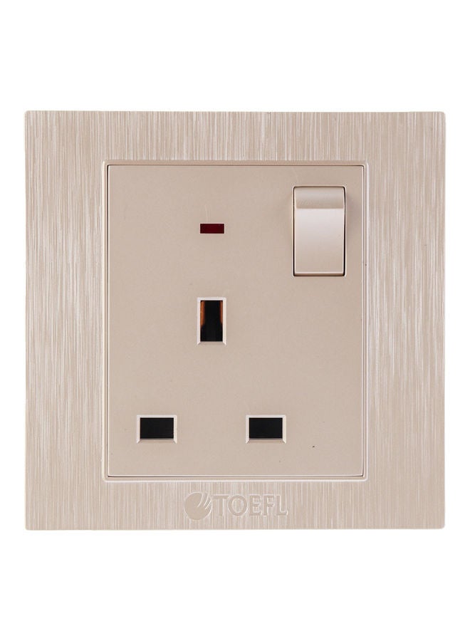TOEFL 3 - Pin Electrical Socket With Switch Cream 7x7x2cm - Image 1