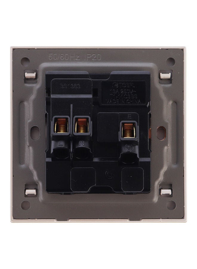 TOEFL 3 - Pin Electrical Socket With Switch Cream 7x7x2cm - Image 2