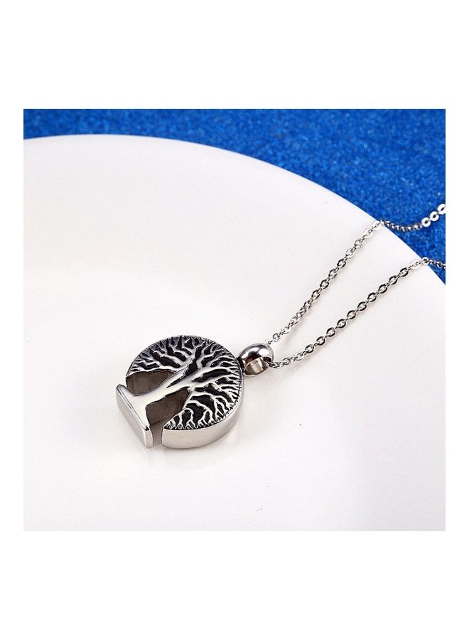 Perfii - Rhodium Plated Ziron Studded Pendant Necklace - Image 1