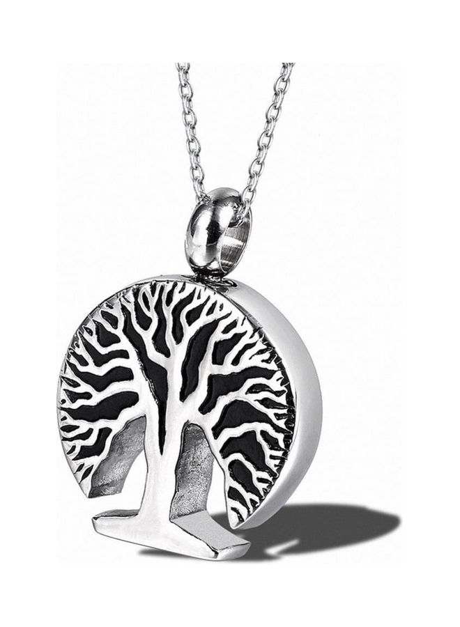 Perfii - Rhodium Plated Ziron Studded Pendant Necklace - Image 1