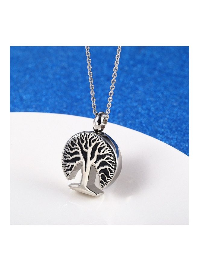 Perfii - Rhodium Plated Ziron Studded Pendant Necklace - Image 1