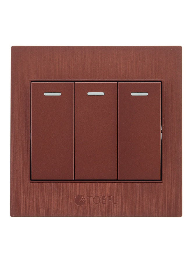 TOEFL Triple Light Switch Keys Coffee 7x7x2cm - Image 1
