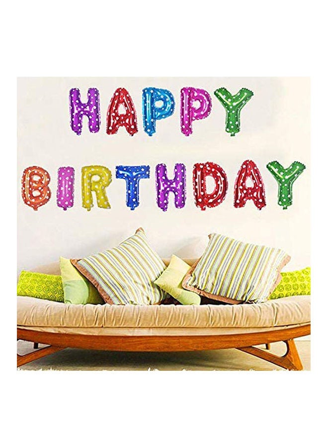 Generic - 13PCS/LOT 16 inch HAPPY BIRTHDAY Alphabet Foil Balloons Birthday Party Decoration (Multi Color) - Image 1