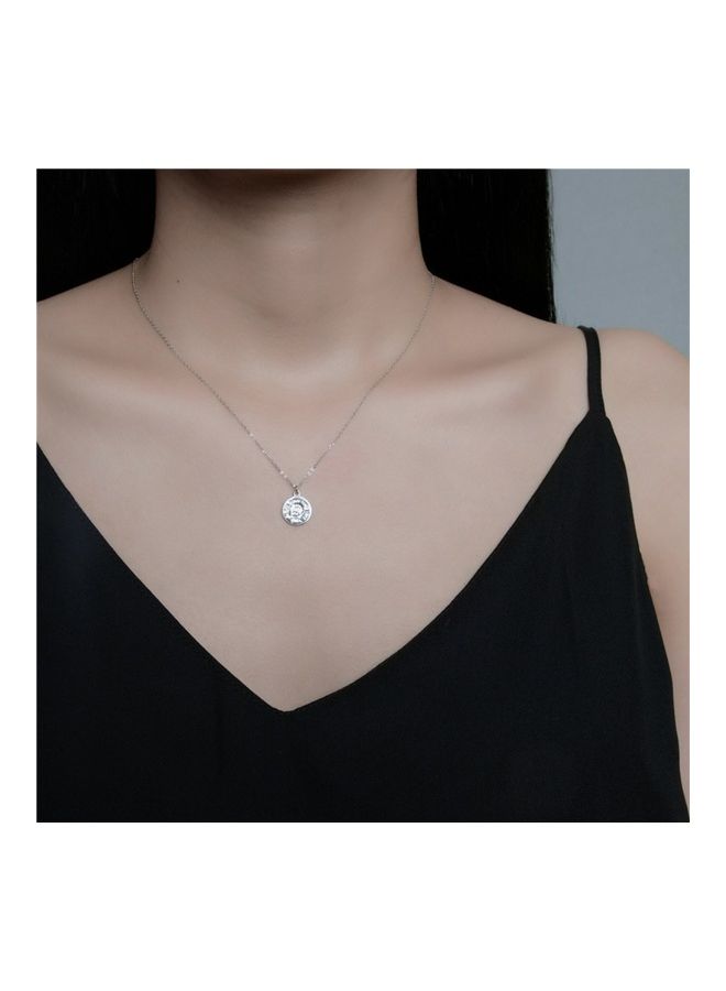 Perfii - S925 Sterling Silver Crystal Studded Pendant Necklace - Image 1