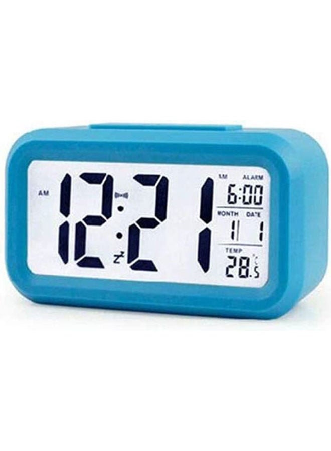 ساعة منبه مضيئة بشاشة LED كبيرة متعدد الألوان