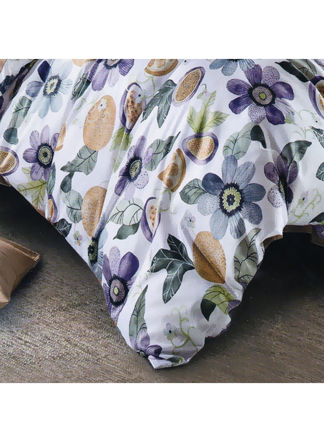 Ferrucci 6-Piece King Size High Quality Comforter Set Cotton White/Orange/Blue 260x240cm - Image 4